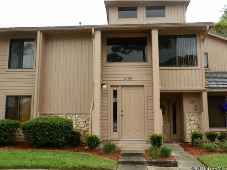 Move in ready, well-kept 2 bedroom, 2 bath townhome in a gated golf community. This community has 24hr manned guard houses with 24hr roving patrol. Beautiful landscaping through the community with plenty of fountain retention ponds, 2 golf courses, tennis courts, and more. It is conveniently located minutes from I-95/I-4, Embry-Riddle Aeronautical University, Daytona State College, Daytona International Airport, Daytona Speedway, Daytona Beach Kennel Club, shopping, banks, parks and much more. Easy access to bus stops. Once in the home, there is a coat closet downstairs with plenty of storage area. Upstairs you walk into a light-filled spacious vaulted living room and dining room area. The kitchen is designed for anyone who enjoys cooking and/or entertaining with plenty of cabinets and counter space. Every room has access to the large screened in back patio. The high volume-ceiling, large master bedroom has a large walk-in closet. The master shower has recently been redone. The water heater has been recently replaced. Inside laundry area with stackable washer & dryer. There are two HOA fees; one is to Sandpiper Lakes for $254 monthly and the other is $640 annual master due to Pelican Bay Assoc. The maintenance fees cover the common areas, lawn care, building exterior upkeep including roof, paint and gutters, building insurance, water, sprinkler system, sewer & trash. You'll love your new peaceful neighborhood. ;LocationDescription: Condo ;Water: City