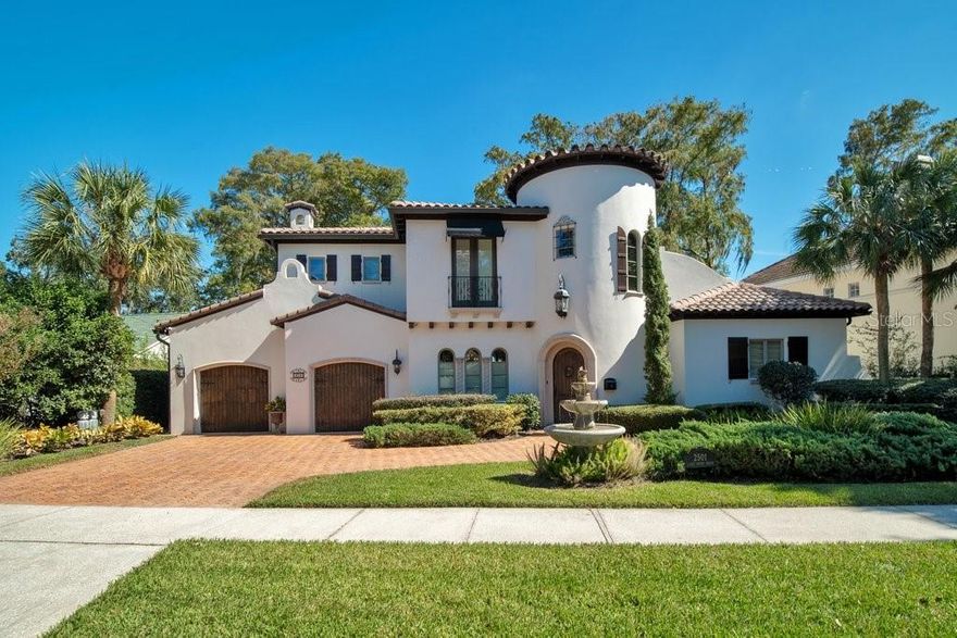 Welcome to your very own private luxurious lakefront, Mediterranean paradise in the exclusive Rose Isle Enclave nestled between downtown Orlando and Winter Park. Built-in 2008, this custom home was designed to have an open-plan feel with some of the finest unique finishes inspired by European architecture with views of Lake Sue from almost every room. As you enter the home, you will be greeted by a solid wood, custom-arched door, wrought iron stair railing, and dark wood beamed accent ceiling. The kitchen is fitted with reclaimed wood and cabinetry, stainless steel Wolf & Subzero appliances, and an accent stone-featured ceiling that runs into the breakfast nook. The master bedroom is suited for a king and queen with two oversized walk-in custom closets, his and hers bathroom vanities, and a walk-in shower. If you are a wine enthusiast, you will be thrilled to know you can store your private collection in your very own wine cellar located under the stairs. Moving outside you will find the patio area with a gas fireplace, a large area for entertaining, and electronic screens to keep the pests out. Worried about power outages? Not here with a gas-powered generator. The star feature of this home is the stunning skiable Lake Sue, which you have access to via your covered private boat dock. Location, location, location. This home is in a PERFECT location in a top-rated school district, close to Winter Park, College Park, Baldwin Park, downtown Orlando, close to the museum, science center, and excellent hospitals, and easy access to major highways. Your dream home awaits, don't miss out on this unique opportunity.