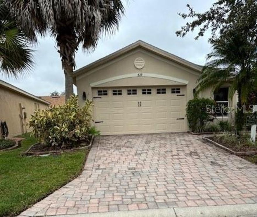 Rent in Solivita - the much sought after 55+ Award Winning community.  Here you will enjoy the vast community amenities. This is a 2-bedroom 2-bath Bordeaux model home.  The home features an open living floor plan, has a spacious eat in kitchen w/breakfast nook and bay window. There is also a den with double doors situated off the Great Room (an ample Living Room/Dining Room space). The primary bedroom has two walk-in closets and is en-suite with double vanities, large shower and additional storage. A second bedroom, laundry room, 2 car garage and screened lanai overlooking the lake complete this home.  Live STRESS-FREE since the home is in mint condition with A TWO-YEAR OLD AC UNIT AND WATER HEATER, and NEW ROOF (approx. 3 years old.)  Finally, energy costs will be minimal since there are SOLAR PANELS for electricity.  Community amenities include 24-hour guard security gates, 2 championships 18-hole golf courses, 14 pools, tennis, pickle-ball, two state of the art Amenity Centers complete with Qualified Trainers. Welcome to the lifestyle you deserve when you rent this home!   NOTE:  This home is sparsely furnished--owner will leave furniture or take out at tenant's option.