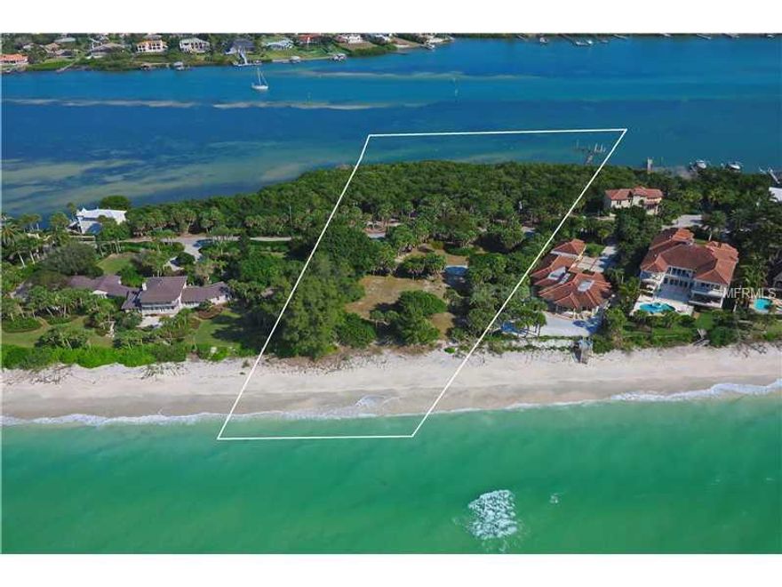 $500,000 MAJOR PRICE REDUCTION!! Simply the most remarkable parcel of land available on spectacular Casey Key, Florida is SUB-DIVIDABLE. IF YOU WANT THE BEST ON CASEY KEY THIS IS IT!! Build and develop your private Gulf to Bay estate home on the Gulf and a guset house or tennis court on the Bay side. Either way watch the most amazing sunrises and sunsets from this spectacular piece of paradise. The property is large enough to be limited only by your imagination and architectural design. This magnificent two and one half plus or minus acres with over 110 ft of gulf frontage and an amazing 315 ft on the bay side is the only true gulf to bay lot and one of the last great waterfront parcels of land in Sarasota County. Located mid key in the estate section, the 1 acre gulf portion can be developed to your specific housing requirements. The 1 ½ acres on the bay side, now able to be developed separately is on TRUE boatable water with a dock and lift in place with immediate access, (less than 150 yards) from the intracoastal waterway. This parcel is also one of the highest points of land on Casey Key. Build on grade, no need to elevate. Don't miss this once in a lifetime opportunity to own and develop your private piece of paradise   PLEASE DON'T HESITATE TO CALL ME FOR MORE DETAILS.