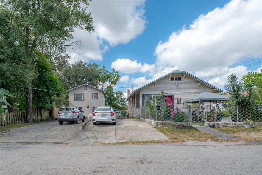 This is a great opportunity to purchase a set of duplexes with4 doors total one one lot. One is a house and the other is a block building, both have 2 doors each. Roof on 8312 is 2 years old and is under warranty, Roof on 8312 ½  is new as of October 18, 2025. Currently leased to 4 individuals all on month-month leases, one discounted for acting as property management. Showings only with signed contract and escrow deposit made. Please do not disturb the tenants. Thanks!