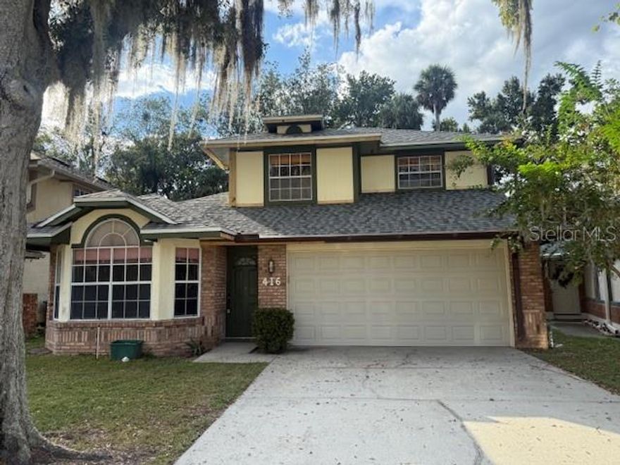 Feast your eyes on this 3-bedroom, 2.5 bath, 2-story home in the sought after Highlands community in Winter Springs. Enjoy the convenience of a formal living room, dining room and family room. The kitchen is open and has a perfect view into the family room.  The master suite has a private location on the first floor.  Beautiful high vaulted ceilings add the perfect touch.  The other bedrooms are located upstairs as well as the open loft that looks down over the family room and kitchen. The loft has a closet and can easily be converted into a 4th bedroom.  The interior has been freshly painted. A brand-new roof was just installed for a peace of mind for years to come.  Glass sliders lead out to the screened patio and the spacious yard.  Enjoy the privacy of No rear neighbors. This one does need all new flooring and your personal touches. The community offers a swimming pool, tennis and playground. It's conveniently located to great shopping, restaurants, and expressways. Don't forget the top-rated schools.