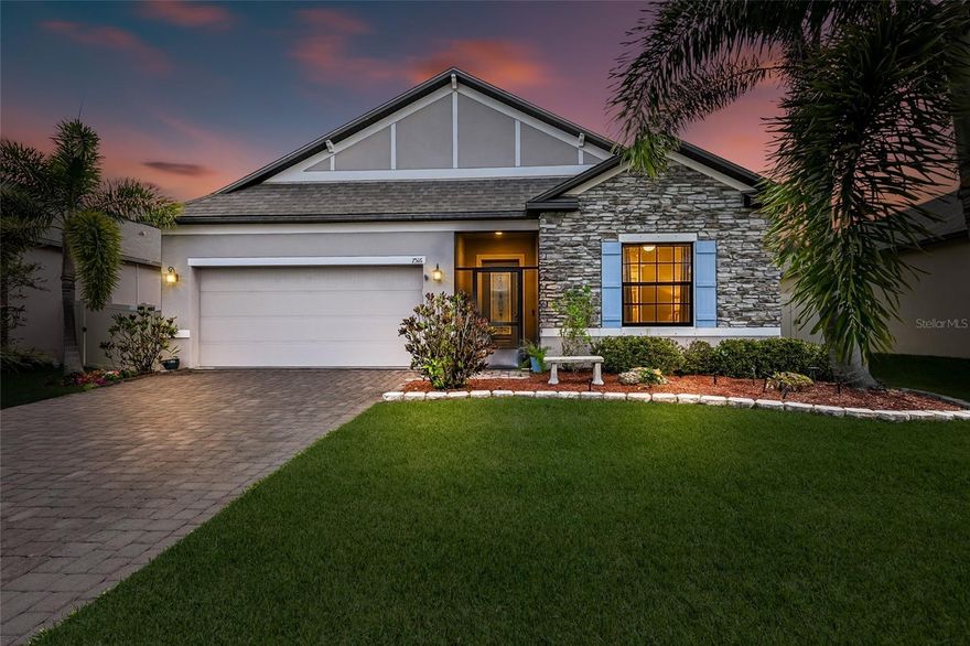 Enjoy your own private backyard oasis featuring a brand-new in-ground pool with two elegant waterfalls and a sun shelf that have chairs and an umbrella—perfect for relaxing or entertaining year-round in true Florida style. Welcome to this beautifully maintained 3 bedroom, 2 bath home built in 2016, located in the desirable community of Heron Creek.  Offering a modern open-concept layout, this home is designed for both comfortable everyday living and effortless entertaining.  The spacious kitchen flows seamlessly into the living and dining areas, creating a bright and inviting atmosphere filled with natural light.  The primary suite features a private ensuite bath and generous closet space, while the additional bedrooms provide flexibility for guests, a home office, or hobbies.  Additional highlights include a low annual HOA of just $700 and newer construction for added peace of mind and efficiency.  Ideally situated with easy access to the Sunshine Skyway Bridge and Interstate 75, this home offers convenient travel to nearby cities, shopping, dining and the beautiful Gulf Coast beaches.  Schedule your private showing today and start living the Florida dream!