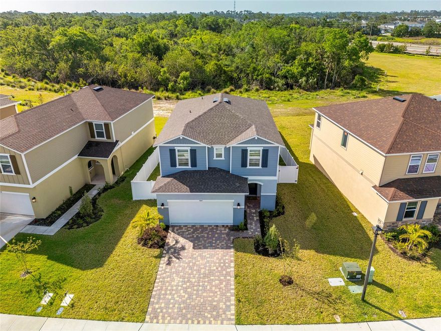 A must-see 4/2/1 two story brand new charming home in the highly sought after new community of Sawgrass Lakes! Great curb appeal with beautifully well-maintained landscaping! This modern new home welcomes you with 9 Ft high tall ceilings! As you walk in through the foyer and open formal living/dining combo, you will be amazed by the natural lighting throughout! with power blinds w/remote included. Great open floor plan! Brand new kitchen with quartz counter tops, solid wood cabinets and stainless-steel appliances! Nice spacious laundry with plenty of storage area! Upstairs welcomes you with an oversize hallway area that could be used as an office space! Primary room features an extra-large closet! Primary bathroom features glass enclosed walk-in shower, separate tub and dual vanity! Three spacious guest bedrooms, two of them have walk-in closets! Enjoy your own oasis with covered Lanai and a private fully fenced large backyard that backs up to a beautiful preserve and room for a pool! Enjoy living in the beautiful brand-new community of Sawgrass Lakes! This amazing community offers an incredible community center with an immense covered lanai with plenty of lounge area! Enjoy a large resort style pool with a large zero entry area! BBQ area and a playground as well! Location! Location! Location! Centrally located in the North River Ranch and just minutes from Fort Hamer bridge which takes you right into Lakewood Ranch! Approximately 30 minutes away from the popular Anna Maria and Bradenton beaches, Sarasota UTC, St Petersburg, Tampa and the surrounding areas! Easy access to I-75, close to shopping, restaurants and so much more! Hurry this gorgeous home won’t last!