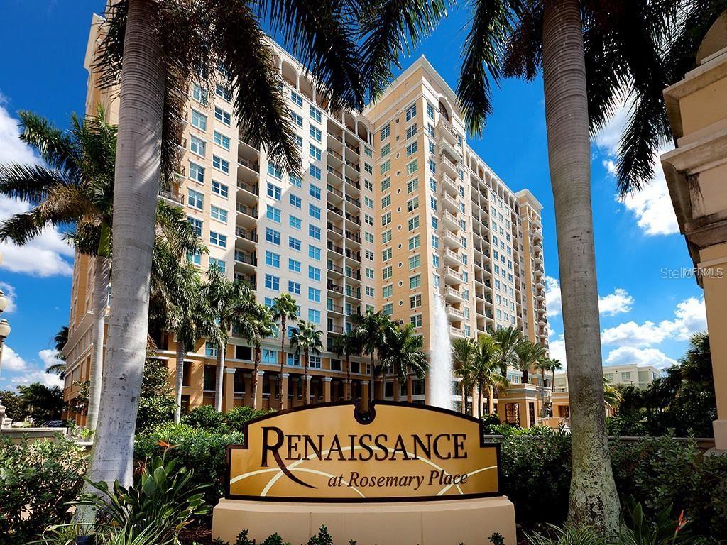 Exquisitely remodeled 2 bedroom/2bath FURNISHED OR UNFURNISHED rental at The Renaissance. Sparkling clean with hardwood floors throughout, tile in kitchen/baths, double closets in the primary bedroom, chef's kitchen, city views. Across the street is the Bay Park (offering free yoga, zumba, weekly live entertainment, movies and more), the Van Wezel Performing Arts Center and the Memorial Auditorium. Just a short walk away is Publix, nail salon, dental office, Whole Foods, the opera, 2 live theaters, loads of restaurants and shopping! 10-minute drive to the beach! Available August 1, 2025 for annual lease. Many amenities, including: 24/7 security, 2 Guest Suites, Pool and Spa, Fitness Center, Aerobics Room, Massage Rooms (bring in your own masseuse), Media Center, Hot rock sauna in bathrooms in lobby, Separate Sitting Room, Conference Room, Business center (includes share computer, printer, fax, Wi-Fi throughout entire first floor lobby), Basic Cable, Club Room with TV and Fireplace with separate seating, Catering Kitchen, Outside Grill (share grill with tables), Bicycle Room, Share library. No pets per the association. Water and Frontier cable/internet are included in the rent. Tenant is responsible for electric.