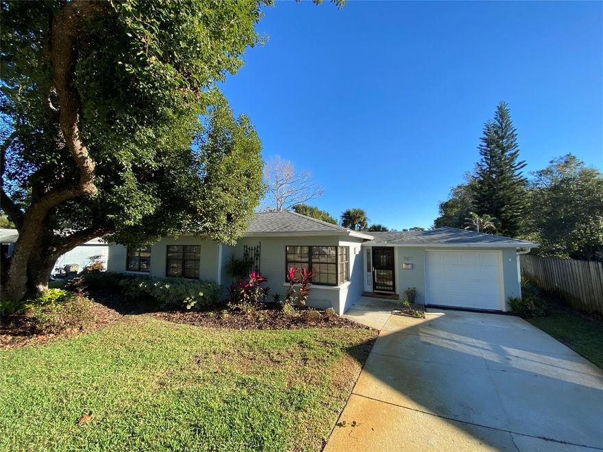 Location, location! Beautiful 3 bedroom, 2 bath block home between US 1 and the Intracoastal waterway.  Open living and dining room feature Terrazzo flooring and view of the covered patio and spacious backyard.  Kitchen offers light cabinetry, stainless appliances, breakfast bar and skylights for plenty of light.  2 guest bedrooms share the guest bathroom with tub/shower combination and master bedroom features larger bathroom with double vanity and walkin shower.  The backyard features mature landscaping, pergola over the rear patio, storage shed, some privacy fencing and outdoor shower. Minutes to Canal St, the boat ramp access and the beach, shopping and restaurants. ;Water: City