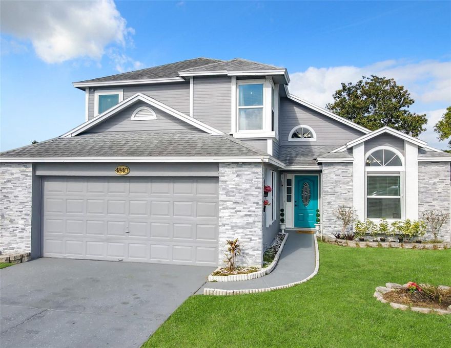 REMODELED home in the sought-after community of Montego Bay. With over $100,000 in upgrades, this remarkable residence offers the perfect blend of beauty and comfort close to main shops, hospitals, schools, Disney parks, and main roads like I-4, 535, and 429 Hwy. The community allows both short-term & long-term rentals. The home boasts a split floor plan and modern design, 4 bedrooms, and 2 full bathrooms. As you step inside, you discover an inviting atmosphere with majestic 24-foot-tall ceilings, filled with natural light and stylish finishes. The open-concept layout seamlessly connects the living, dining, and kitchen areas, providing the ideal space for entertaining guests or relaxing with loved ones. This home has been immaculately remodeled and styled, making it move-in ready for its next resident. New kitchen cabinets and Quartz countertops, recently installed flooring, and new paint all throughout the house. All stone work was recently done, both inside in the fireplace and outside on the front. Come and experience all of what this home has to provide, plus the allure of all the community amenities. From the pool, park with playground, and tennis court, there's something for everyone to enjoy. Golfers will enjoy Falcon's Fire Golf Club, just a couple minutes away. Experience comfortable living without the hefty cost while entertaining your guests and enjoying this exceptional home.