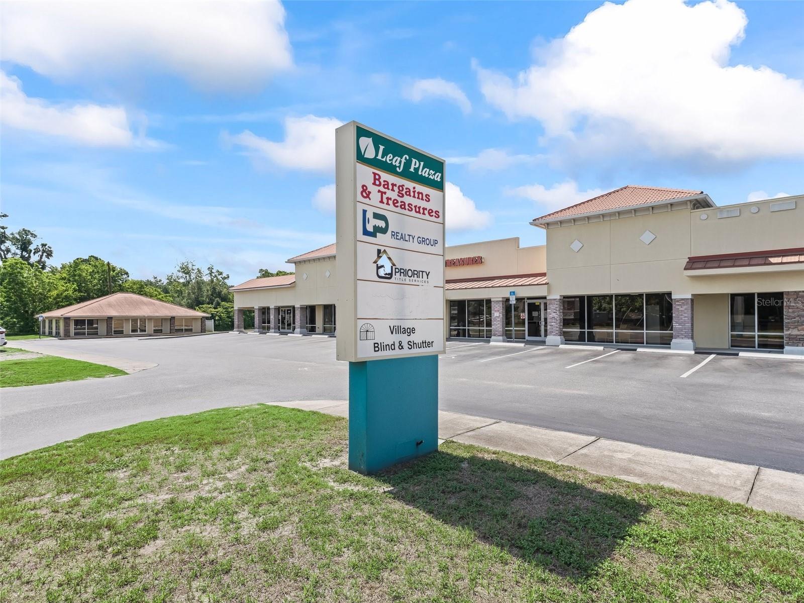 BUILDINGS FOR INVESTMENT SALE WITH PARTIAL SPACE NOW AVAILABLE FOR LEASE. All strategically located to serve the largest 55+ Community in the world, The Villages. Property Highlights: Located between The Villages Hwy 301 & Hwy 466 corridors. Adjacent to the Busy Municipal Recreation Park. Dedicated Ample Parking. Area Retail: WaWa, Aldi Foods, Walmart, McDonalds, Steak & Shake, Costco, HomeGoods, Hobby Lobby, Fresh Market and many more. Area Medical: Surgery Center, Oxford Professional Medical Park, Multiple continuing Care Facilities. Property Size: 1.84 Acres. Buildings Total: 14,400 Sq Ft. Year Built: 2006. Zoning: CH (Highway Commercial). Leaf Plaza serves a population of approx. 83,000 within 5-mile radius. Building 1 (4127-4137): 12,400SF has a beautifully flexible floor plan with the ability to divide or expand: 1860 SF, 1980 SF, 2460 SF or 10,000 SF & 1500 SF existing long-term tenant. Building 2 (4125): 2,000 Sq Ft Stand Alone-Fully Leased.