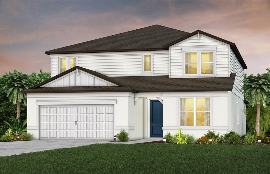 Under Construction. Pulte Homes is now selling new construction homes in Riversong, where resort-style living meets convenient access to Tampa, St. Petersburg, and Sarasota. Personalize your home with modern floor plans thoughtfully designed to fit your lifestyle. Enjoy year-round Florida sunshine, resort-style amenities, and close proximity to dining, shopping, and beautiful Gulf Coast beaches. Riversong is the perfect place to build your dream life in a community crafted just for you.
Featuring the popular Yorkshire floor plan with an open-concept home design, this home has the designer finishes you've been looking for. The upgraded, gourmet kitchen showcases a center island with additional cabinet space and a large single bowl sink with an upgraded faucet, white cabinets, 3cm quartz countertops with 3” x 12” tiled backsplash, an oversized pantry, and Whirlpool stainless steel appliances including a dishwasher, built-in oven and microwave, refrigerator and stovetop with range hood. 
The Owner’s bath has white cabinets and 3cm quartz countertops, walk-in shower with heavy glass door, and dual sinks. Secondary baths also have white cabinets and 3cm quartz countertops. There is luxury vinyl plank flooring in the main living areas and flex room, 12”x24” tile flooring in the baths and laundry room, and stain-resistant carpet in the bedrooms and loft. 
This home makes great use of space with a 1st-floor bedroom with private full bath, a spacious loft, a enclosed flex room, a convenient 2nd-floor laundry room with utility sink, storage under the stairs, a large, pocket sliding glass doors opening to a covered lanai, and a 3-car garage with epoxy flooring.
Additional upgrades include 8’ interior doors, LED downlights and floor outlet in the gathering room, faux wood blinds, brushed nickel lighting and hardware, upgraded baseboards and a Smart Home technology package with a video doorbell. 
Enjoy peace of mind with Pulte’s transferable, 10-year Limited Structural Warranty that covers materials and workmanship in the 1st year, workability of plumbing, electrical, HVAC, and other mechanical systems through the 2nd year, various types of water infiltration and internal leaks through the 5th year, and the structural integrity of the home through the 10th year. Plus, we’re currently offering limited-time incentives and below-market rates!