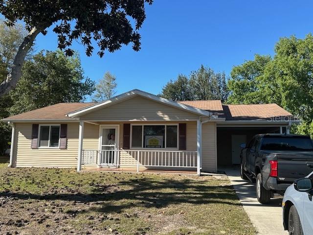 This charming single-family home located at 8545 SW 108th Pl, in the heart of Ocala, FL is part of the Oak Run 55 and Older Community. This home was built in 1987 and offers a perfect blend of comfort and convenience. Boasting 2 bedrooms and 2 bathrooms, and a comfortable 1,224 sq.ft. of finished living space, this property is ideal for those seeking a cozy yet spacious home. Situated on a generously sized lot spanning 8,276 sq.ft., there is ample outdoor space for relaxation and entertaining. The exterior of the home features a classic design with a well-maintained lawn and landscaping, adding to its curb appeal. Upon entering the home, you are greeted by a welcoming atmosphere with abundant natural light and a layout that flows seamlessly from room to room. The soon to be re-painted living spaces are tastefully appointed with neutral colors and modern finishes, creating a warm and inviting ambiance throughout. The kitchen is equipped with appliances, plenty of cabinet storage, and a functional layout that makes meal preparation a breeze. The dining area adjacent to the kitchen provides a convenient space for enjoying meals with family and friends. The bedrooms are spacious and offer ample closet space, providing a comfortable retreat at the end of the day. The bathrooms in the home are well-maintained and offer modern fixtures and finishes. With 2 bathrooms, there is plenty of convenience for residents and guests alike. The property also features a separate laundry area for added convenience. The outdoor space of the home is a highlight, with a large backyard that offers endless possibilities for outdoor activities and gatherings. Whether you enjoy gardening, entertaining, or simply relaxing in the fresh air, the outdoor space is sure to impress. Located in a desirable gated community, this property offers proximity to shopping, dining, parks, and schools, making it an ideal place to call home. The Oak Run Community boasts multiple pools and clubhouses to choose from, as well as a golf course on the premises. With its comfortable living spaces, convenient amenities, and charming curb appeal, 8545 SW 108th Pl is a wonderful opportunity for those seeking a cozy and inviting home in a prime location. Don't miss out on the chance to make this lovely property your own!.