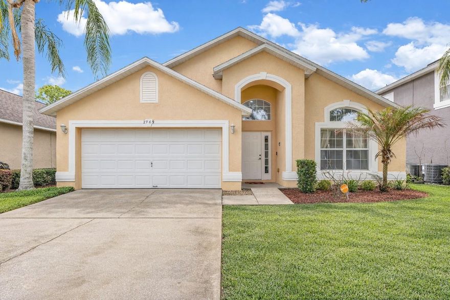 One or more photo(s) has been virtually staged. Welcome to 2769 Kokomo Loop in Haines City, a well-kept home that offers a comfortable layout with practical upgrades that make everyday living easier. As you enter, you’re greeted by high ceilings and natural light that open up the main living space. The layout flows easily from the living and dining areas into the kitchen, creating a setup that works well for both daily routines and hosting. The primary suite offers a spacious retreat with a large bathroom and walk-in closet, while the additional bedrooms provide flexibility for family, guests, or a home office.Out back, enjoy a screened-in pool with no rear neighbors, giving you a more private setting with peaceful views. This home also includes solar panels to help lower electric costs and a water softener system that adds to the overall efficiency and comfort of the home. A solid option for buyers looking for space, privacy, and added value in a growing area.
