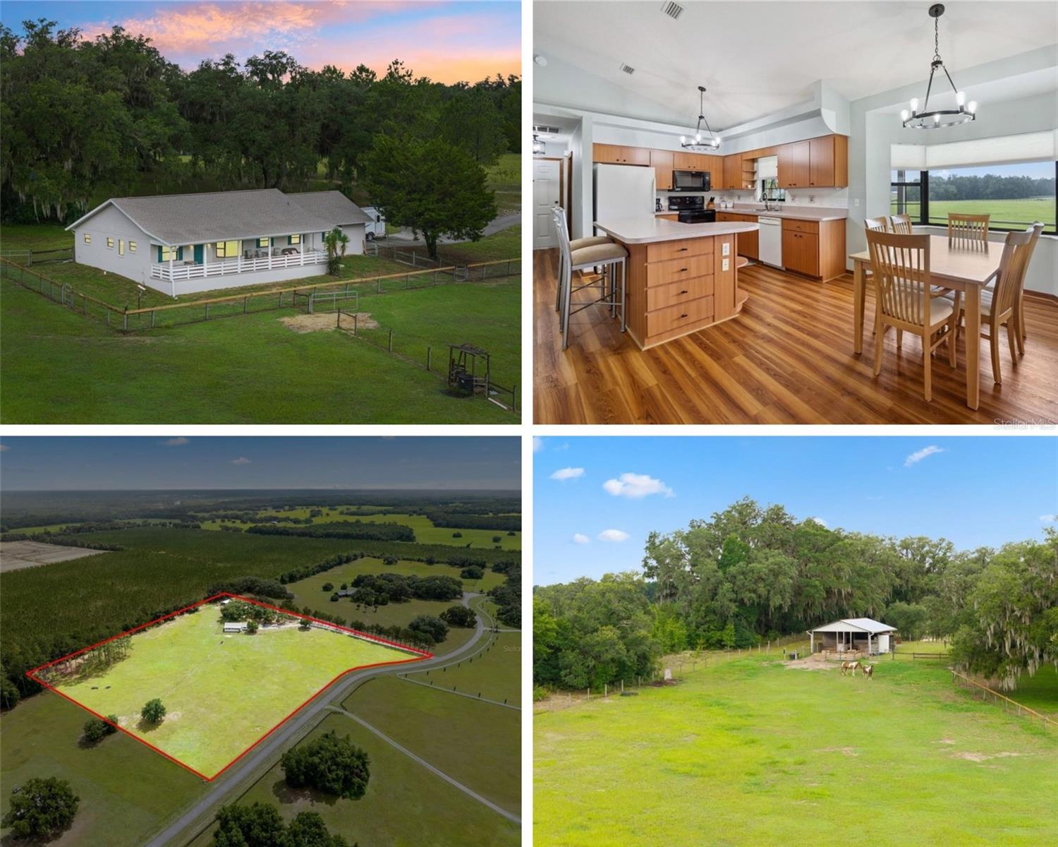 Welcome to peaceful, private living in Rolling Oaks Estates!
This beautifully maintained 3-bedroom, 2-bathroom home sits on 10 FENCED ACRES and offers the perfect setup for horse enthusiasts. No horses? No worries! Cows, goats and other animals are welcome! (no swine)
Need ACCESSIBILITY? This home has it!
Built in 2000 and updated with a NEW ROOF (2021) and NEW HVAC (2023), the home features 1,920 sq ft of living space with durable laminate flooring throughout and carpet in the bedrooms.
The spacious kitchen includes a large island and offers northeast-facing views that are simply spectacular from both the kitchen and dining areas.
Bedroom 3 offers FLEXIBILITY as a guest room, den, or office (no closet).
Enjoy the outdoors from the newer COVERED FRONT PORCH, finished with cool-touch pool decking material—perfect for barefoot comfort on warm Florida days.
The property is a working horse farm and includes a 2-stall horse BARN with electricity, plus two fenced pastures with board, wire, and electric fencing. (Note: barn fans and round pen do not convey.)
Please do not feed or pet the horses on site.
Located in a serene 11-home community with an annual HOA fee of just $350, this A1-zoned gem offers both function and freedom for your equestrian lifestyle.