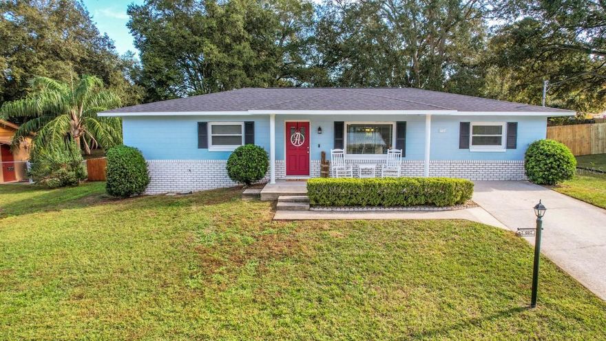 MOVE IN READY!!! This is a rare find!! Adorable, Immaculate, and ready for new memories! This doll house offers 3 bedrooms and 2 bathrooms.  It features epoxy finished floors which are easy to maintain and extremely durable! The spacious living room invites you in and flows into the dining and kitchen combined area.  The kitchen offers an abundance of cabinetry and countertop space. The included appliances are a stainless steel side by side refrigerator and dishwasher as well as the black range and range hood.  The master bedroom is a wonderful size with an en suite bath with tiled shower and updated vanity. The master walk in closet offers nice storage. In the second bedroom, it also features a nice size walk in closet! Off the main living area, split from the other bedrooms is the third bedroom that is perfect for an office, den or school room. The carpet was replaced in 2021.  The outdoor living space is amazing and starts with an enclosed lanai that overlooks the oversized, fenced back yard!  The fun is just waiting to happen in this yard! Storage is not an issue with a block shed also in the back yard. The roof on the house and shed is new 9/2023, HVAC and HWH 2011. The outside of the home has fresh paint Oct. 2023, Interior was painted in 2020.  Shutters are new as of Oct 2023. The septic tank was pumped July 2023. The Irrigation was repaired, and a new smart timer installed in 2023. Pride of ownership shines through this adorable home!! The pictures are a true reflection of it!