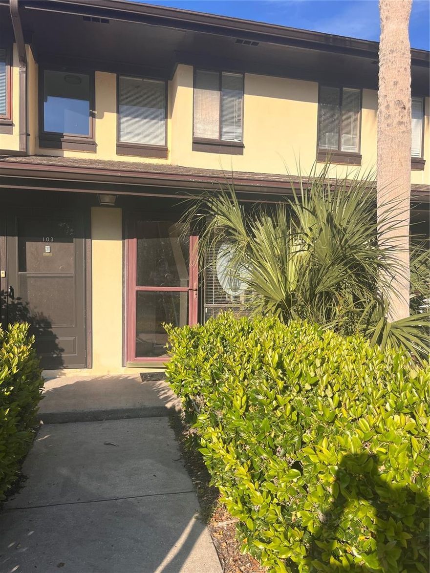 Water views and Florida living at its finest! Enjoy your morning coffee on the upstairs or downstairs patio, over looking the waterfront. This unit boasts tile floor on the first level and engineered hardwood floors on the second level. Many included amenities - pool, yard care, internet, cable and trash. Large community pool with a covered lounge area makes for a great spot to have guests visit. One designated parking spot with ample guest parking available. European Village 5 minutes away, two Publix within 10 minutes, and Starbucks 5 minutes away. This unit will not last long, book your showing today!