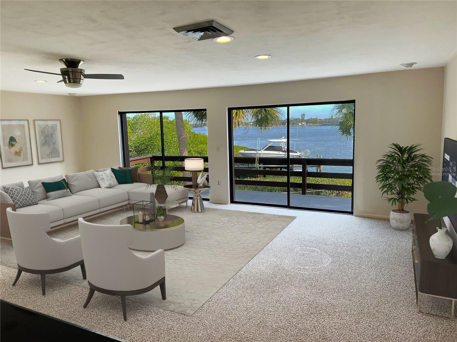 One or more photo(s) has been virtually staged. IT'S ALWAYS ALL ABOUT THE LOCATION! Casey Key is a very private narrow barrier island located just North of Venice FL and South of Siesta Key; it separates the intracostal waterway and the Gulf of Mexico. The Key is home to some of the most luxurious waterfront Estates and Mansions in the Sarasota area. This large ½ acre Bayfront lot is peacefully set back from any traffic on Casey Key Road. The dock is on the North side of the property on a canal protected from wind and waves. From the living room or the Bay-side deck, views of the intracoastal waterway and its many traveling boats and yachts are stunning. Take a short 100 yard stroll down your deeded beach easement, to the pristine sands of the Gulf of Mexico. The beach is very private, ideal for swimming, snorkeling, sunbathing, shark tooth hunting, or just viewing the beautiful sunsets. The main floor houses 3 bedrooms and 2 full baths, the kitchen and the dining room. The first floor has one full bath and 3 rooms that can be used as bedrooms, rec room, den, etc. Other amenities include swimming pool, shuffle board court, elevator, and two single car garages. A new roof was installed in 2019. Live in the house "as is" or convert it to the home of your dreams located in paradise. Note: Some images have been virtually staged to better showcase the true potential of rooms and spaces in the home.