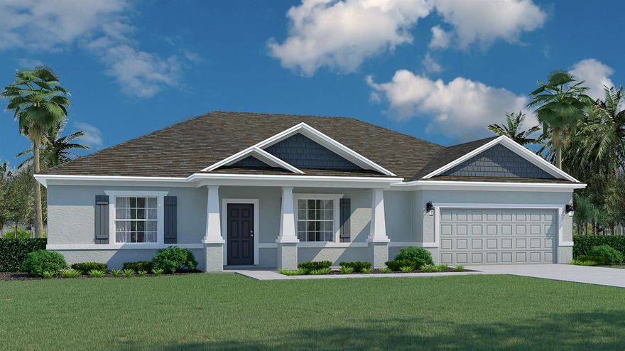 Under Construction. 3 Bedroom plus Den/Office! Tile in all living areas!  The Delray offers impressive exteriors offer concrete block with decorative textured finish, hurricane rated engineered wood trusses, dimensional shingles and outdoor patio.  Beautiful 9’4” plate height ceilings with knockdown texture, deluxe kitchens with luxury cabinets & quartz countertops.  Home includes one full year of transferable warranty coverage and a 10 year Limited Structural Warranty.  Energy smart features throughout this stunning quality-built home.