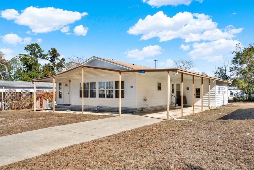 Welcome to High Point, a desirable low-HOA 55+ active community offering resort-style amenities including a golf course, clubhouse, pickleball courts, and more. This fully furnished 2-bedroom, 2-bath home features a bright open floor plan and updated bathrooms with custom oak vanities. Enjoy a comfortable blend of carpet and laminate flooring, a cherry wood dining set, and two sleeper sofas—making this home truly move-in ready. Additional highlights include an attached storage shed with a washer and dryer for added convenience. The current owner reports no insurance claims in 27 years of ownership and no history of storm or hurricane damage. Perfect as a full-time residence or seasonal Florida retreat, this home delivers affordable, low-maintenance living in one of the area’s most popular 55+ communities.