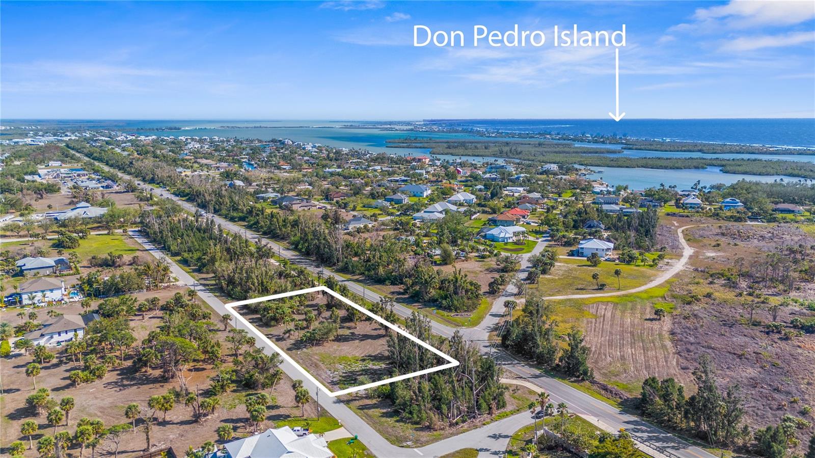 This residential property in Cape Haze East is situated on a CLEARED AND SURVEYED half acre lot with public utilities and minimal HOA fees. HOA fees include access to a private dock and private beach access to Don Pedro Island - an island only accessible by boat. The property consists of 2 combined lots which can be separated if needed. The lots can be sold separately at $60,000 each. The minimal deed restrictions ensure that your community will be kept beautiful by maintaining the neighborhood’s aesthetic appeal and overall ambiance, but it does not dictate the architectural design, allowing you to design the home of your dreams.
Cape Haze East is located along Placida Road with close access to Publix shopping center, beautiful beaches, restaurants, marinas, public boat ramps, and golf courses. Beautiful Boca Grande is a short 2.5 mile drive, where you can enjoy shopping, dining, beautiful sunset walks on the beach, World Class Tarpon Tournaments, charter fishing, and boat/kayak rentals. This is the perfect location for those that desire to be close to blue gulf waters, white sandy beaches, world class fishing and all that Boca Grande has to offer.