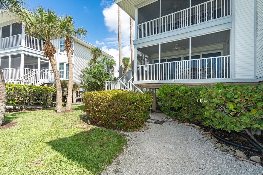 PRICE MODIFIED! Located between Ft. Myers and Sarasota on the Gulf! A lovely one bedroom on an exclusive island property. Located on Palm Island Resort with access to all the amenities, tennis courts, work out room, fitness classes and more. Step out to the pool or the 7 miles of tranquil sandy beach and add to your shell collection every day! Enjoy the gorgeous sunset over the Gulf.  This villa boasts granite counter tops, shaker style cabinets and tile throughout, freshly painted and offered completely furnished with brand new stackable washer and dryer. New A/C 2025 and New Roof 2023. Take the car ferry or arrive by your own boat and be transported to paradise. The resort community transportation is by golf cart, bike or walking, as cars are not allowed. Island life is waiting for you. On site management for rentals or make it your residence in paradise. No interior damage from the storm! Price adjusted to sell. Make this yours today!
