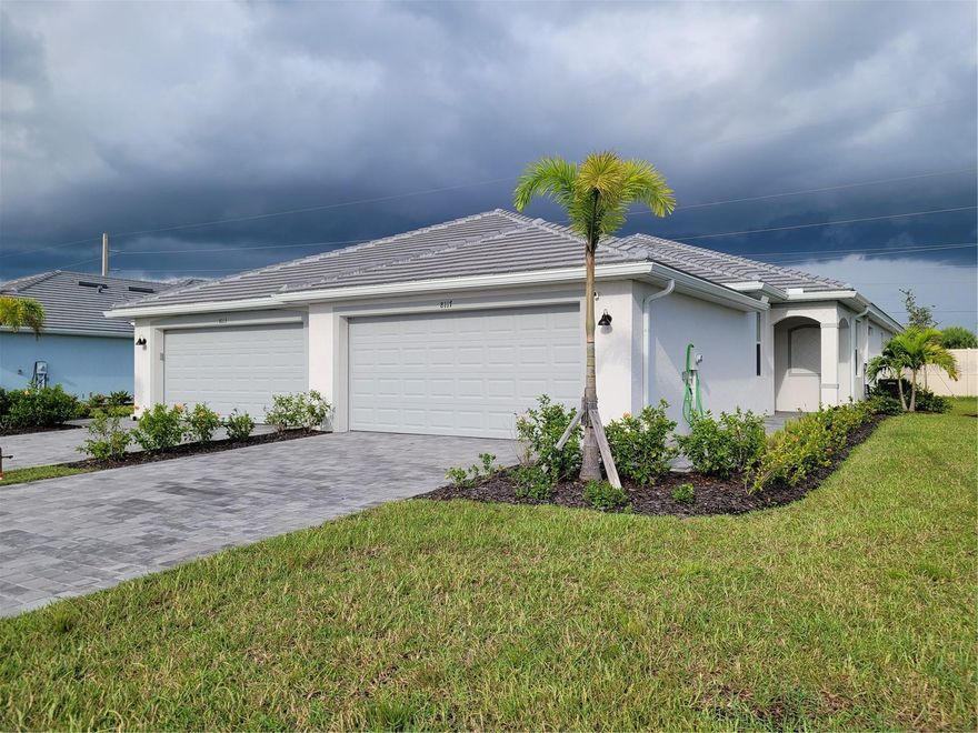 This stunning 2 bedroom, 2 bath, plus office/den and 2 car garage villa is located in the highly sought-after Palm Lake at Coco Bay in Englewood, FL This beautiful home features an open floor plan with tile throughout.  The kitchen provides stainless steel appliances, closet pantry and breakfast bar.  The expansive great room is perfect for family movie night or a ball game.  Just beyond is the screened lanai.  Perfect spot to relax with a cup of coffee and enjoy the outdoors. The primary bedroom has a transom window which lets in the light yet still gives you the privacy. The primary bathroom has 2 sinks, a walk-in shower, a water closet and a large walk-in closet.  The guest bath has a tub/shower combination. This gated community offers a community pool, club house, fitness center, playground, pickleball courts and more.  With beaches, fishing, restaurants and shopping all close by, what are you waiting for?  Sorry, no pets permitted.