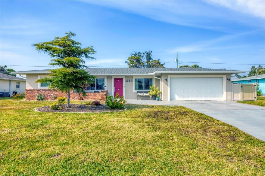 This charming three bedroom home is nestled in a quiet and friendly neighborhood in Englewood Florida, offering both comfort & convenience. Featuring stunning Terrazzo floors, newer kitchen, and a touch of classic elegance. This home is filled with natural light in a warm inviting atmosphere. Just minutes away from local amenities, including shopping, dining and the beautiful gulf beaches. A few recent upgrades include: New Roof 2022, AC 2016, Paver Patio, Kitchen 2018, Water Heater 2025, washer and refrigerator 2025, dishwasher 2023, Garage Workbench, and a full screen for the garage door. This property provides the perfect balance of peaceful living and easy access to everything Englewood has to offer. Patio furniture and sun sail included and interior furnishings negotiable.