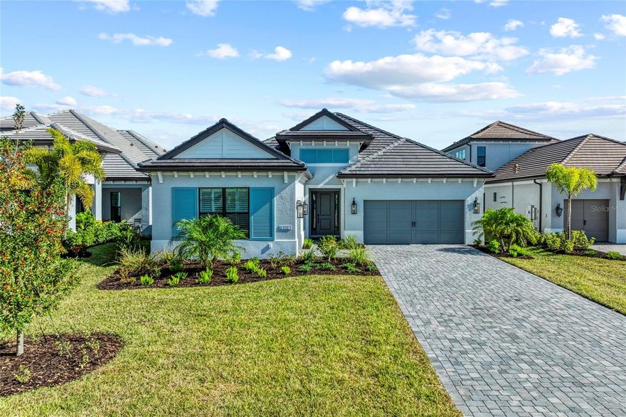 New Year!  New Home!   Who will be holding the keys!  Undeniably the most desired location in the Sarasota/Bradenton area is Waterside in Lakewood Ranch.  Waterside is recognized above other communities in Lakewood Ranch for its unique amenities.  The district features upscale restaurants, boutiques and a town center, complete with gazebo and event lawn for young and old.  Alcove, by Neal Signature Homes, is a small, boutique enclave of only 47 homes, and is one of the newest communities to the Waterside District.  This home, sitting on a premium lot, features 3 ensuite bedrooms, 4 baths and a 3-car garage.  Home theater speakers and a premium in-wall subwoofer system is added for your listening pleasure. This brand new, never lived in, stunning home conveys whispers of details, sophistication and indulgence.  It's a masterpiece of upscale design, blending timeless elegance with modern flair.  With Wolf appliances throughout the home, including the outdoor kitchen, (will be completed in January), cooking is a dream, making the simplest of meals feel fit for royalty.  And for celebrations or simply an everyday indulgence, the kitchen wine fridge is handy for stashing your wine.  Plantation shutters adorn the windows, while designer wallpaper, lighting, tile and flooring speak to the beauty of this home.  To elevate the Florida lifestyle of outdoor entertainment, the outdoor kitchen is perfect for creating your culinary dishes while overlooking Blue Heron Lake just beyond your lanai.  This stunning home features many upgrades and custom features.  This is more than a home - it's a statement of taste, comfort and uncompromising quality you'll want to show off to your family and friends.   More pictures coming!