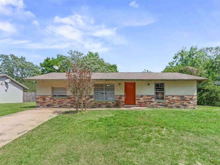 Welcome to this well-maintained home in the April Hills community of Lady Lake, featuring a brand-new roof coming soon. Located on a corner lot in an established neighborhood, this 3-bedroom, 1-bathroom home offers 1,175 square feet of practical living space.

Built with block and stucco construction and brick accents, the home provides durability and low maintenance. The living room features laminate flooring and flows into the dining area with a chair rail detail.

The kitchen includes granite countertops, an undermount sink with a new faucet, oak cabinets, tile backsplash, pantry closet, tile flooring, and stainless steel appliances.

The split-bedroom layout offers privacy, with three well-sized bedrooms. The bathroom has a granite vanity and tiled shower. An indoor laundry room with tile flooring and cabinet storage adds convenience.

The covered lanai overlooks a fenced backyard, suitable for outdoor use, pets, or gatherings.

Recent updates include a new water heater and plumbing improvements.

Located close to shopping and just minutes from The Villages, with access to dining, golf, and medical facilities.

Schedule a showing to see this home.