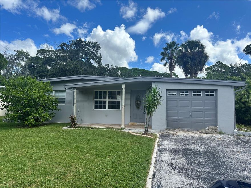 Looking for a property with incredible potential near the beach? This mid-century ranch pool home in a quiet, established New Port Richey neighborhood is ready for its next chapter. Just six minutes from the Gulf, this 2-bedroom, 1-bath home already has many of the big updates started — including a remodeled bath, new kitchen cabinets with granite countertops, and new windows throughout. The home was in the middle of renovations when two hurricanes caused flooding. It’s since been remediated, with drywall removed up to four feet and ready for the finishing touches. The tile flooring remains, the pool and equipment are working, and there’s even an enclosed bonus room offering space to expand. Whether you’re an investor or a homeowner looking to create your Florida dream at a great price, this property is an opportunity you don’t want to miss. Fully fenced yard, one-car garage, and just minutes to beaches, downtown, restaurants, and more. Bring your vision — and make this coastal gem shine again. Schedule your showing today!