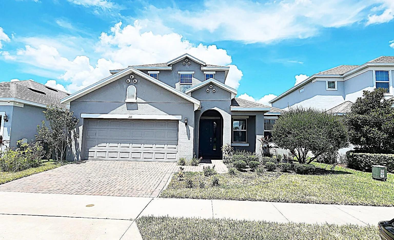 This is a nice 5/3.5, 2570sqft, 2 car garage, designed for state of the art energy efficiency! Energy saving 16 SEER rated heat pump and air conditioning system. Honeywell Wi-Fi smart programmable thermostat and energy friendly double pane insulated Low E aluminum windows to reduce ultility costs! Beautiful architectural elements with architectural style shingle roof, fiberglass two-panel insulated smooth finish entry door, decorative raised panel garage doors, and brick paver driveway, leadwalk, lanai and entry! Interiors include beautifully designed 42" wood cabinets and stunning granite countertops. Standard stainless appliance package with smooth top range, microwave conveniently located above range, dishwasher with water and energy-saving features. Spacious Master Suites with abundant closet space! Luxurious Master Bath with tiled shower and glass enclosure. All Baths have beautiful granite countertops!
Upgrade all bedrooms to wooden floors.
3 miles to Westside K-8 School
2 miles to Four Corners Charter School
3 miles to Four Corners Upper School
1 mile to Citrus Ridge Academy
11 miles to Davenport School of the Arts
6 miles to Publix Super Market
8 miles to Walmart Supercenter
9 miles to Heart of Florida Regional Medical Center
This house is available for rent now.