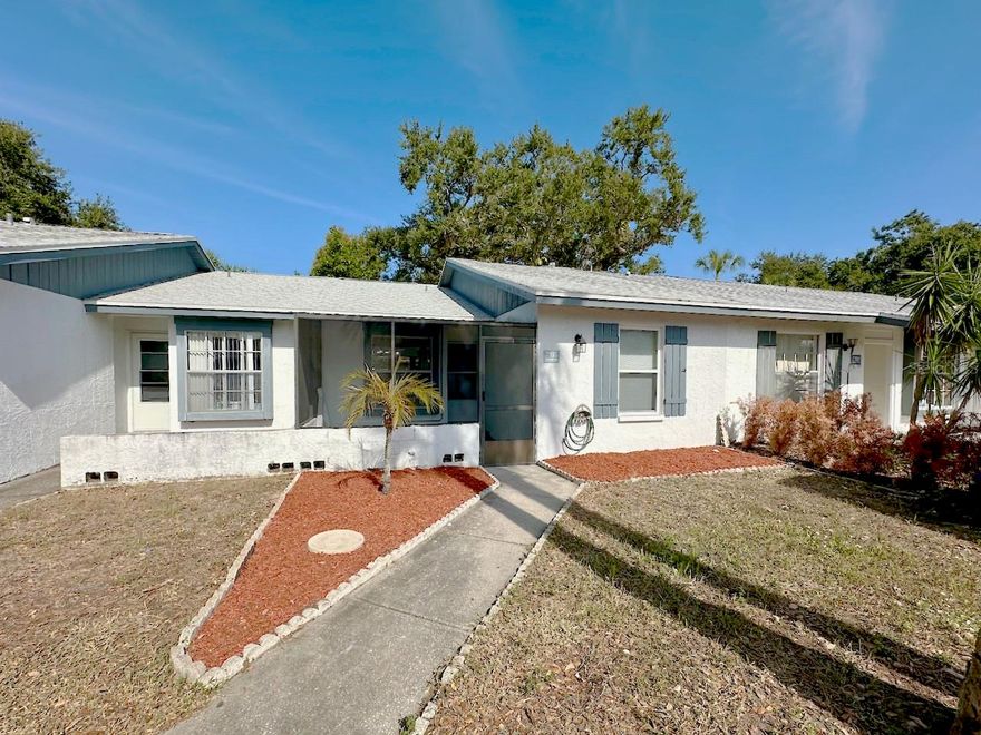 Charming 2BR/1BA villa in the desirable Parkside Villas community of St. Petersburg! This bright, well-kept home features vaulted ceilings in the living and dining areas, easy-care tile flooring throughout, a functional kitchen with ample cabinetry, and an in-unit laundry closet with washer and dryer included. A new roof provides peace of mind, and the private fenced patio offers a great outdoor retreat. Enjoy assigned parking right at your front door and a low $185 monthly HOA that includes the community pool, water, sewer, trash, landscaping, and exterior maintenance. Located in Flood Zone X with no lender-required flood insurance, this pet-friendly and investor-friendly community is close to shopping, restaurants, downtown St. Pete, and beautiful Gulf beaches—an ideal choice for first-time buyers, downsizers, or investors looking for convenience and value.