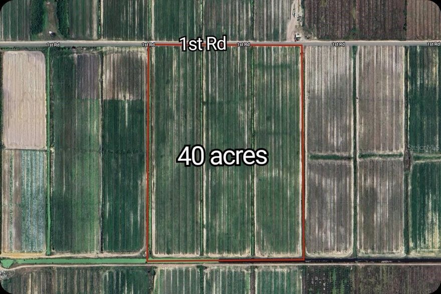 40 Acres located just south of Labelle FL in the Gerber Groves Community. This property is currently zoned Ag and sets up to go multiple directions such as building your future home or splitting into smaller parcels for multiple homesites. The current residential zoning is 1 unit / 5 acres. This parcel is cleared and would be ideal to grow bamboo, row crops, hemp, sod, nursery, tree farm, hay field, and or cow pasture. It is in the Gerber Groves Water Control District, the tax is collected for the District by the Hendry County Tax Collector annually. All canal drainage ditches and road maintenance are provided by the District. If you wish to have surface water irrigation your own pump could be installed with a permit from water management and pull water from the canals. (South Florida Water Management District agricultural subdivision permit) There is existing power in close proximity to this property. Other properties are available in the area ranging from 26-66 acres.