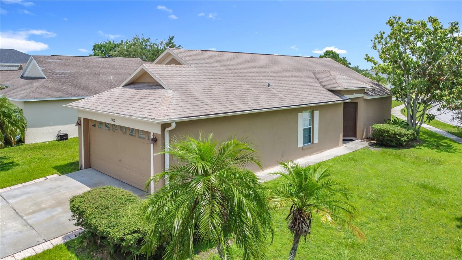 This home has 3 bedrooms 2 bath and a bonus room that could be used as a 4 bedroom or an office. All 3 bedrooms and living room have paddle fans. Freshly painted, laminated floors through out, corner lot and great water view overlooking a pond. Shingle roof was install in 2020 Remington is a gated community. This home shows well..