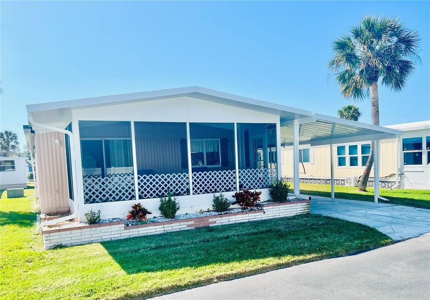 Charming double wide manufactured home, in highly sought after Venetian Park Estates.  Very active over 55 community features, a large community heated pool and spa, shuffleboard, annual events, game nights and so much more. New carport and lanai. Complete with everything you need to move in!