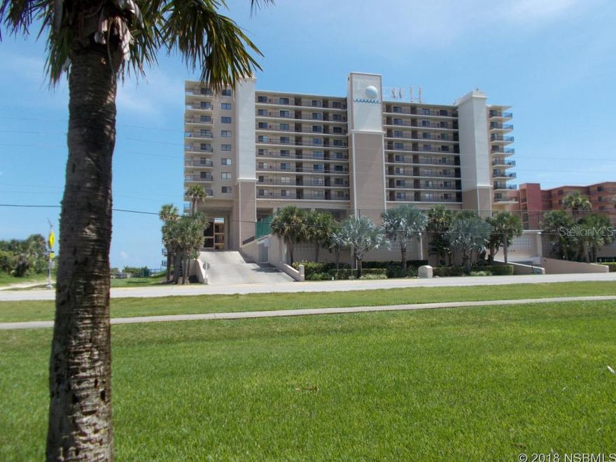 Direct ocean front one bedroom condo with beautiful panoramic ocean front views of the non driving beach.  Popular wood look tile floors, redone bath, open floor plan,  kitchen/living room combo and balcony.  An excellent investment opportunity or a second home.  Moontide has underground parking, tennis shuffleboard and gym.  It is near to shopping and restaurants. ;LocationDescription: Condo ;Water: City