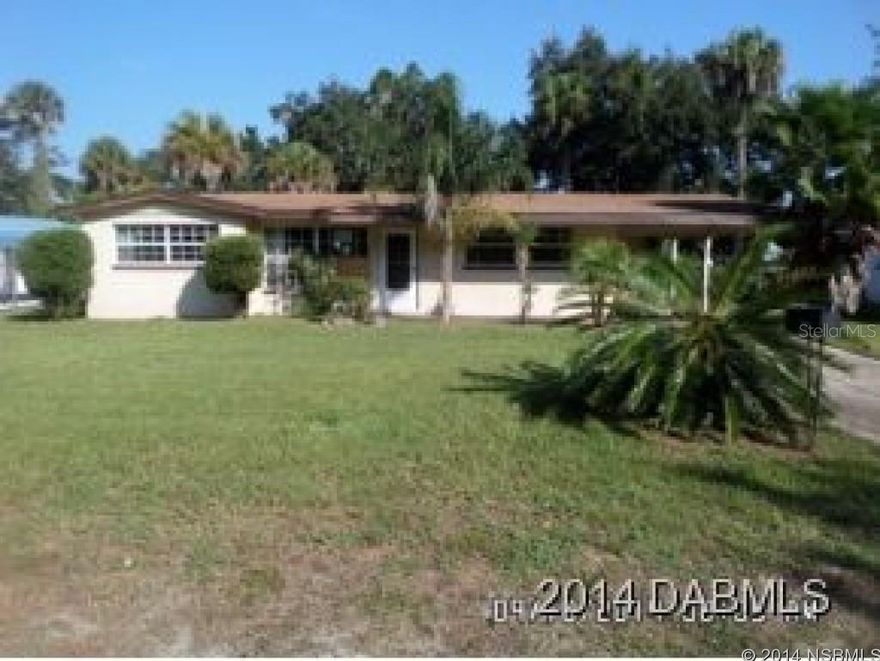 Great 3BR/1.5BA block home would make perfect home for retirement or investment property. Property need repairs but has lots of potential. Located in prestigious New Smyrna Beach, close to shopping, dining & the beach. Cash offers only, please. All information taken from the tax roll and deemed reliable but not guaranteed. ;Water: City