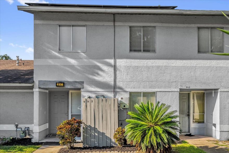 One or more photo(s) has been virtually staged. Beautifully maintained 3BR/2BA townhome located just minutes from historic downtown Winter Garden!
Offering 1,216 sq ft under air, this spacious home features soaring ceilings in the main living
areas and an enclosed patio and private backyard perfect for relaxing or entertaining.
The well-appointed kitchen includes stylish shaker-style upper cabinets and a suite of appliances —
including a brand-new refrigerator (2025), dishwasher, air fryer, gas range, and heavy-duty
garbage disposal. A washer/dryer combo is also included for your convenience. Enjoy energy
efficiency year-round with fully-owned solar panels (installed 2022), a tankless water heater, and
an electric bill historically averaging under $36/month!
Major updates include a new electrical panel in 2024, offering
peace of mind for years to come. This move-in-ready gem offers a low-maintenance lifestyle in a
prime location close to Downtown Winter Garden, shopping, dining, parks, and the West Orange Trail.