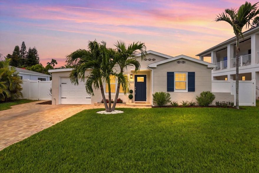 Completely renovated and move-in ready, this Belleair Beach gem offers effortless coastal living just steps from the Gulf of Mexico. Every detail has been thoughtfully updated, including brand new HVAC, electrical, plumbing, kitchen, and baths. Hurricane-impact windows, doors, sliders, and garage door provide peace of mind and energy efficiency.
The home is beautifully landscaped with a paver driveway and an inviting back terrace—perfect for relaxing or entertaining. A large, fenced backyard offers ample space to design your dream outdoor oasis, with plenty of room for a pool and expanded living area.
Enjoy daily walks along the sugary sands, breathtaking sunsets, and the laid-back beach lifestyle, all while being just minutes from the dining, shopping, and entertainment of Clearwater Beach and Indian Rocks Beach.
