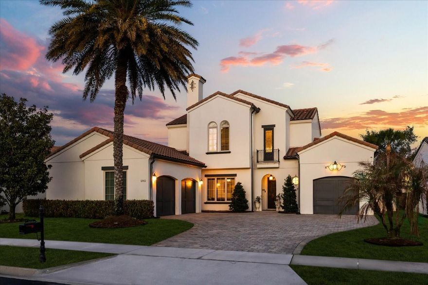A custom home in the desirable Casa del Lago community. The Spanish-style exterior and elegant, clean transitional interior will surely catch your attention. This home offers 4 beds, 4.5 baths, plus an office, 3,400 sq ft under air, a saltwater pool and spa, an outdoor kitchen, and a gas fireplace near the pool. This home is full of upgrades! Porcelain floors, exotic granite throughout the home a full Carrera marble master bath with floating vanities, organize closet system in every bedroom, all bedrooms have their own private bath, $15,000 worth of plantation shutters, $5,000 security system with cameras with access from your smart phone, all of the wood in the home is African Sapele, 7.25" crown molding and base boards in every room, pre-wired surround sound, casement double pane windows as well as spray foam insulation. Too many extras to list. This home is a MUST SEE!!