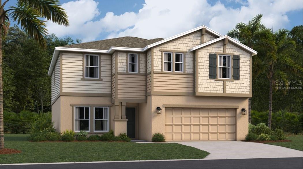Under Construction. The two-story Sutton provides a comfortable and modern layout with room to grow. A versatile flex space off the entry leads to an open-concept floorplan consisting of the kitchen, dining room and family room, with a convenient bedroom placed to the side of the home. Upstairs, four bedrooms surround a bonus room, including the luxe owner’s suite with an en-suite bathroom and walk-in closet. With “Everything’s Included”, luxury and value go hand in hand. Enjoy connectivity, green building features, plus new energy conscious appliances. Welcome to Hidden Ridge! This area features beautiful natural landscapes with plenty of options for outdoor recreation, with several parks and lakes located nearby. Strategically located close to Orlando and theme parks, it is known for its picturesque hills and pristine lakes. Schedule your appointment today!