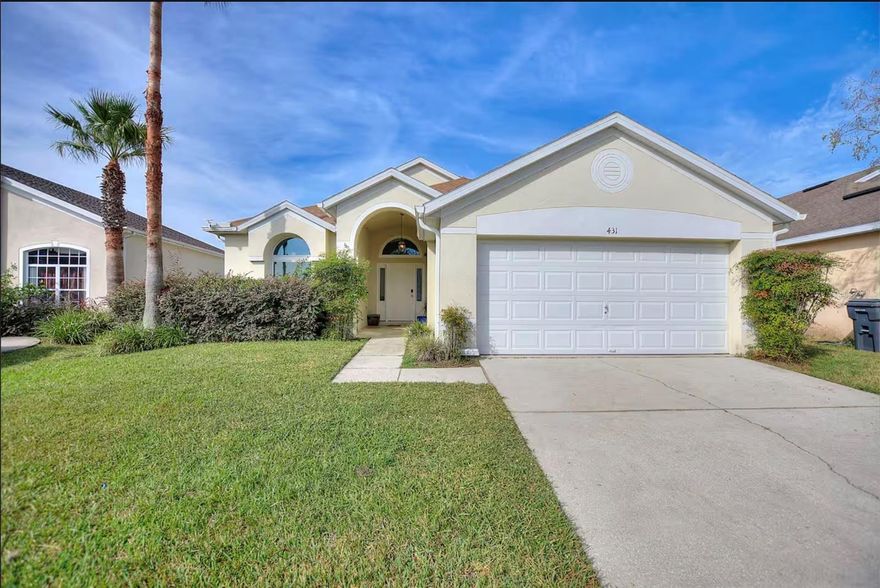 Welcome to 431 Lockbreeze Dr, a stunning opportunity in the highly sought-after community of Hampton Lakes. This fully furnished 3-bedroom, 2-bathroom home underwent a full rehab in 2023, ensuring a modern and move-in-ready experience for its next owner. Major mechanical upgrades provide ultimate peace of mind, featuring a new AC air handler (2023) and a new exterior unit (2024). Whether you are searching for a primary residence, a relaxing second home, or a high-performing investment property, this residence delivers. The interior flow leads directly to your own private oasis: a screened-in pool perfect for the Florida sun, complemented by a professionally converted garage-to-game room that offers endless entertainment for guests and family alike.

Beyond the front door, the Hampton Lakes community offers a premier lifestyle with amenities including lighted tennis courts, a sand volleyball court, basketball courts, two wooden play areas, and a sparkling community pool. Located just minutes from Walt Disney World and other major Central Florida attractions, you are perfectly positioned near world-class dining, championship golf courses, and premier shopping at Champions Gate and the Posner Park area. With the flexibility for short-term or long-term rentals and its pristine, updated condition, this property is a rare find that checks every box for comfort, convenience, and value.