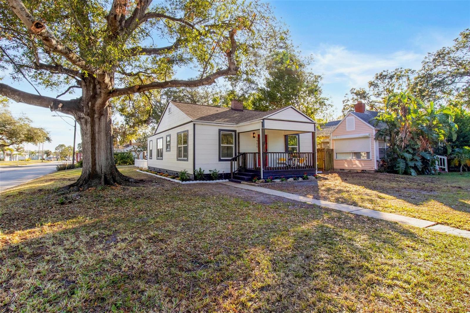 Completely Renovated Bungalow in the Heart of St. Pete – Flood Zone X!
Welcome to this beautifully updated home located in a non-flood zone (Flood Zone X) with no storm damage — offering peace of mind and long-term value. This charming bungalow has been completely remodeled from top to bottom with modern finishes and thoughtful upgrades throughout. Inside, you'll find a brand-new kitchen featuring quartz countertops, soft-close cabinets, and stainless steel appliances. The home boasts light oak color luxury vinyl plank flooring, a cozy fireplace, gutted and redesigned bathroom, fresh baseboards, and timeless character with a modern twist. Major system upgrades completed in 2025 include- New roof. New HVAC. New windows. Full electrical rewire. Structural framing reinforced/sistered to ensure long-term integrity in this classic frame home. Comes with a full 4-point inspection ready for review. Don’t miss this turnkey opportunity in one of St. Pete’s most desirable areas!