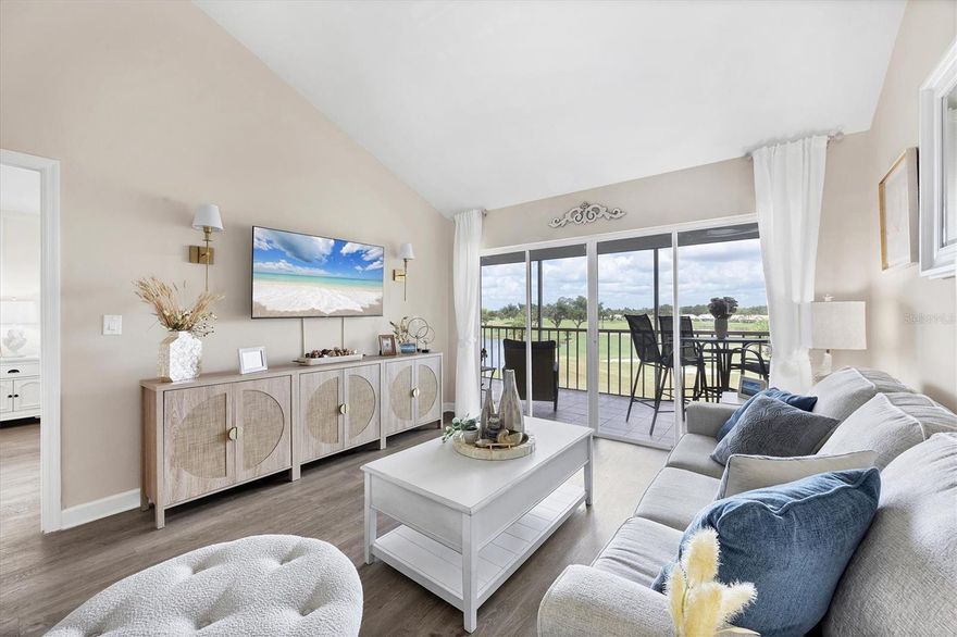 Stunning Turnkey Condo with Golf Course Views & Resort-Style Amenities!GOLF AND LAKE VIEW FROM YOUR BALCONY!
ACCESSIBLE BY ELEVATOR, this beautifully FULLY  REMODELED 3rd-floor condo is being offered fully furnished for a seamless move-in experience! Enjoy morning coffee or evening sunsets from your screened and covered lanai overlooking the lush fairways of the Plantation Golf & Country Club.The Monthly HOA covers Basic Cable and Wi-Fi, along with Public Water, Sewer, Trash Removal, Landscaping, and Pool Service—providing worry-free living and excellent value.
Step inside to a modern kitchen with ALL NEW cabinets and appliances, opening to a bright, spacious living area featuring cathedral ceilings and stylish décor. The primary suite is a private retreat with a remodeled bathroom including dual vanities, a walk-in closet, and sliding doors leading to the tiled lanai for peaceful outdoor relaxation. A spacious second bedroom and bath provide comfort for guests or family.
Additional highlights include a dedicated carport, private storage, and easy access to the community pool and cabana, just steps away.
As part of the amenity-rich Plantation Golf & Country Club, enjoy an active Florida lifestyle with optional memberships offering:
Two 18-hole championship golf courses,
13 Har-Tru tennis courts, 6 pickleball courts, and bocce ball,
Fitness center & junior Olympic-sized pool,
Multiple dining options, grill room, and a full calendar of social events coordinated by an activities director.
Perfectly located near I-75, you’re just minutes from downtown Wellen Park, home of the Atlanta Braves’ spring training stadium, plus fantastic restaurants, shopping, and entertainment. To the north, historic Venice Island offers beautiful beaches, fishing, biking trails, and a vibrant arts scene.
NO CDD fees.
NO flood insurance required.
Don’t miss this rare opportunity to own a slice of paradise—experience the carefree Florida lifestyle you’ve always dreamed of!