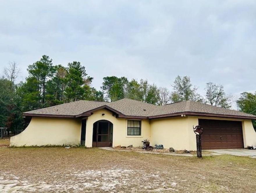 This charming 1998 concrete block stucco home, situated on 4.81 acres in beautiful Crystal River, offers the perfect blend of privacy, space, and convenience. The home features 3 bedrooms, 2 bathrooms, and an attached 2-car garage. Step through the custom arched knotty alder wood door into a welcoming living space with 1,530 square feet of heated and cooled area. Enjoy the Florida lifestyle with a bright and airy Florida room at the back of the home, perfect for relaxing or entertaining. The property is fully fenced and cross-fenced, making it well-suited for animals, or simply enjoying wide-open space. Per the owner, the property has never flooded. The home is located on a paved road, allowing easy access to nearby amenities while still providing a peaceful country setting. Recent updates include a brand-new roof installed in 2022, a new HVAC system in 2020, and energy-efficient solar panels (w/ a 5 kilowatt backup battery), helping you save on energy costs. The refrigerator, microwave, and dishwasher are all less than 4 years old. The home has been enhanced with smart technology, including app-controlled lighting and a smart garage door. Also installed, a virtual reality system, providing a unique and immersive entertainment experience. Whether you’re looking for a peaceful retreat or a family home with room to roam, this property along Florida's Nature Coast is one you won't want to miss! No HOA! Within just a few minutes drive to numerous local restaurants, schools, and local shops, such as Heritage Village, The Shoppes, and several boutiques. Also close to Rural King, Mallard's Gun Store, and Sodium Fishing Gear. Located in Citrus County, known for its abundant natural springs such as Three Sisters Springs and Hunter Springs Park, manatee tours, and diverse outdoor recreation such as, hiking/biking on the Crystal River Preserve or 7 Mile Loop Trailhead Preserve, kayaking/paddle-boarding, and world-class fishing, where you can catch Redfish, Snook, Trout, and Tarpon. The property is less than 40 miles from Ocala—home of the World Equestrian Center and the Horse Capital of the World—making it an excellent option for equestrian enthusiasts. Centrally located, with less than an hour and a half drive to Gainesville or Tampa, and close to US-19 for easy commuting. This is a must-see property offering space, comfort, and a prime Florida location. Call today to schedule your private tour!