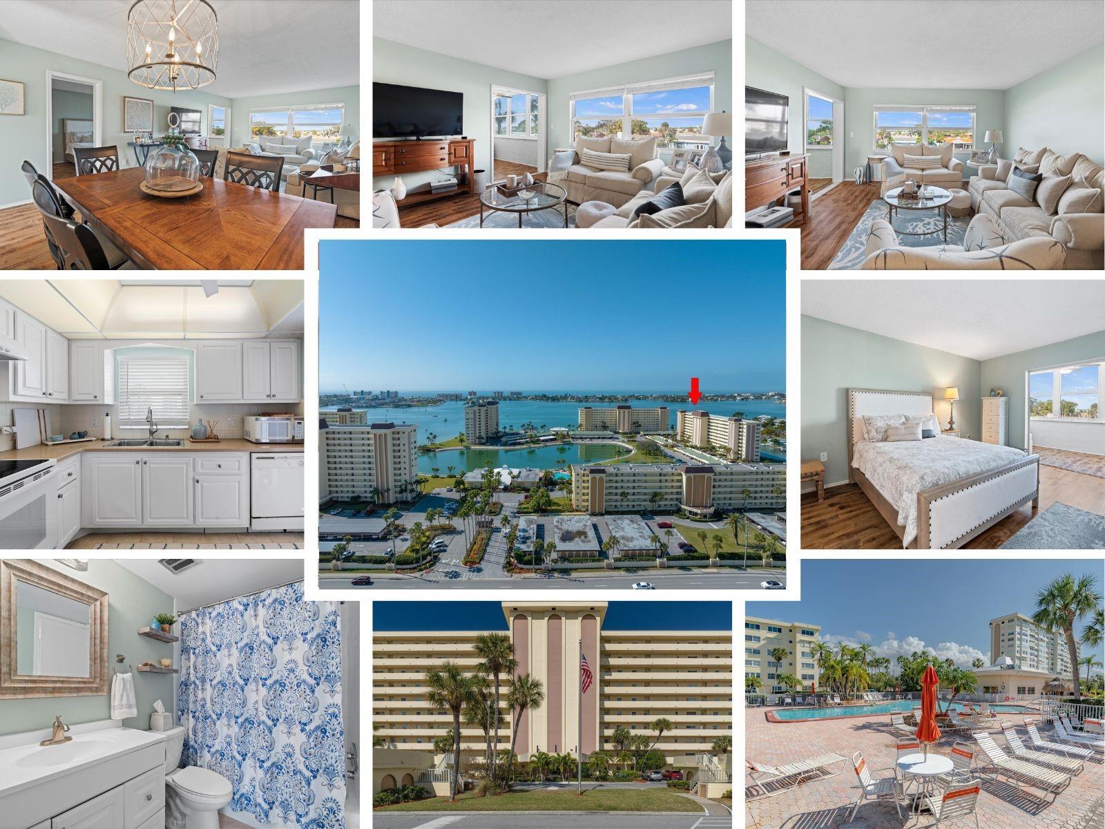Welcome to your new home in the highly sought-after 55+ community of Sea Towers. This charming unit boasts 1 Bedroom, 1 Bathroom, a Florida Room/Den, and a convenient, assigned carport. Located just a five-minute drive from the beach, you can enjoy the coastal paradise without the beach price! Step inside this updated condo, which has been recently equipped with Hurricane/Impact Windows (installed in 2021) for your peace of mind. The interior showcases newer waterproof luxury vinyl plank flooring that runs seamlessly throughout the living spaces, while the kitchen, bathroom, and hallway feature tile flooring. Picture yourself savoring the renowned Florida West-Coast sunsets right from the comfort of your living room. Sea Towers offers a plethora of fantastic amenities, including two heated pools, tennis courts, fishing piers, shuffleboard courts, a putting green, a well-equipped fitness center, saunas, and dedicated card rooms for both men and ladies. But that's not all – there's even a full-time social director whose mission is to curate an exciting calendar of on-site and off-site activities in and around St. Petersburg, ensuring you make the most of your new address. Positioned on the 3rd floor, this condo enjoys a prime location to the right of the Lagoon, providing easy access to the tennis courts, clubhouse, and both heated pools. Embrace the 'Florida Lifestyle' with effortless access to pristine beaches, nearby restaurants, shopping destinations, John's Pass, and a vibrant entertainment scene. Whether you're seeking a seasonal retreat or a full-time residence, this condo offers the perfect opportunity to Find Your Paradise!