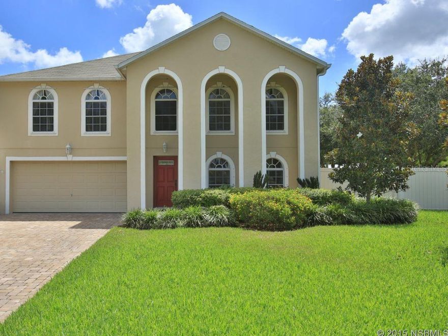 Fenced home on corner treed lot.  Living room/dining room/kitchen all open to the back covered screened patio 24 x 15.  This home features:  pavers in the driveway and all around this home and the pool accented with a waterfall and blue stone; fenced private yard with large access gates to backyard; the kitchen has 48" cherry wood cabinets, granite, walk-in pantry and stainless GE appliances; separate formal living room; 14 x 10 shed with a/c and electric; the master suite has his and hers closets and bath vanities; the loft/bonus room is suitable for games or media room. ;Water: City