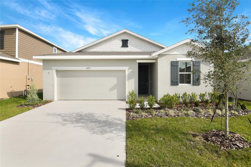 *SPECIAL FINANCING AVAILABLE* This charming home is assured to catch your eyes you enter its 8' exterior entry way. Contemporary 7'x22" wood-look Tile Plank graces the entry way, dining, kitchen, and great room. Ultra modern stainless steel GE appliances, White Quartz countertop, and white 42" soft-close cabinets, Shiny Chrome plumbing, all highlight a lavish kitchen. Experience Florida living at its finest with a oversized covered patio. A large master bedroom with en suite bathroom, boasts a glass shower enclosure, and double vanity. A must have list of modern upgrades your assured to fall in love with. 1x capital contribution fee of $350. **Special financing + up to $17K in Flex Funds on quick move-in homes OR opt for just the Flex Funds and get up to $35K toward homes that can close in a timely manner. Options may vary by community, offers are available for select homes on a first-come, first-served basis. Contact builder for more information!