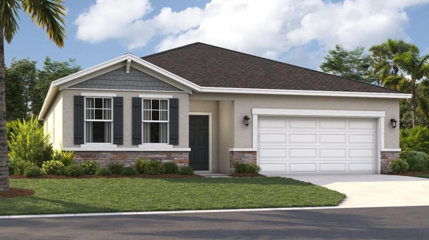 One or more photo(s) has been virtually staged. Under Construction. Located in the heart of Eustis and a short drive from downtown Mount Dora, Hidden Cove offers easy access to a variety of shopping, dining, and entertainment options. This quiet, secluded neighborhood is surrounded by the stunning beauty of multiple lakes, including Lake Eustis, the focal point of the Harris Lakes chain, and adjacent West Crooked Lake. With numerous parks and golf courses nearby, you'll never run out of opportunities for outdoor recreation. At Hidden Cove, enjoy the perfect balance of living in a private neighborhood close to tranquil lakes, picturesque town centers, and many local attractions.

The Webber is a spacious 2,210-square-foot, single-story home featuring four bedrooms and three bathrooms. The kitchen overlooks the dining and living rooms, while the outdoor deck off the living room provides plenty of natural light throughout the main living area. Tucked away at the front of the home is a second bedroom with an ensuite bathroom, perfect for guests! With a spacious primary suite located at the rear of the home and three additional bedrooms, the Webber is the perfect new home for all buyers.