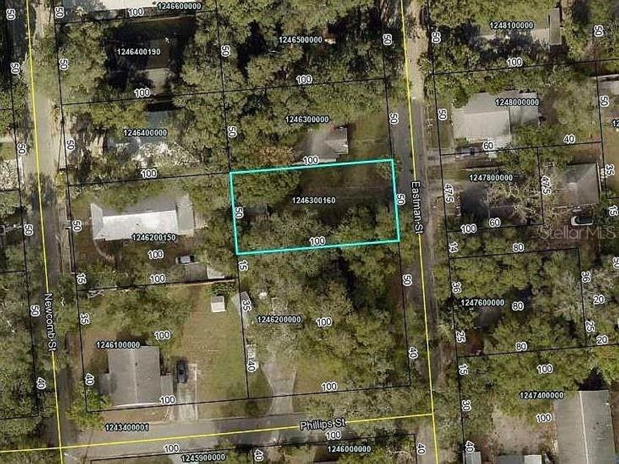 Price reduced!  High & dry buildable lot in a charming tree-shaded historic neighborhood within city limits!  Very desirable Flood Zone X with city water, sewer, and electric utility connections available at the street and no impact fees.  Existing garage / storage building can remain or be removed.  Ideal location just a 20 minute walk or 5 minute bike ride to downtown.