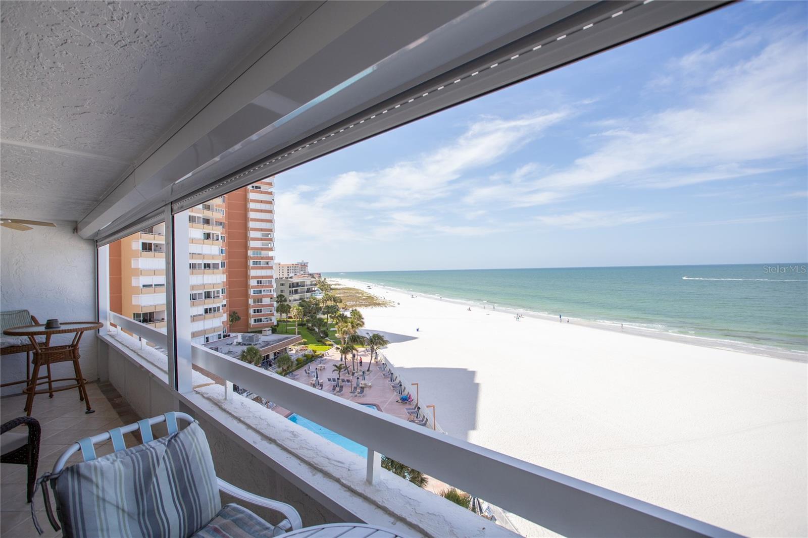 GULF FRONT - SHORT TERM RENTAL ONLY (30-day minimum rental). DUE TO A CANCELLATION, THE CONDO IS NOW AVAILABLE JANUARY, FEBRUARY AND MARCH OF 2026. Spend your vacation in this gated community located directly on the Gulf of Mexico, with 24/7 security, heated Gulf side pool, fitness room, sauna and clubhouse. You will be mesmerized by the stunning water views from the balcony, kitchen, living room and master bedroom. Totally remodeled and tastefully furnished. Large California style walk-in closets in both bedrooms; hurricane shutters, stainless steel appliances, ceramic tile, granite counter tops throughout. Become re-acquainted with the fun of being on vacation, the sandy beach and magnificent sunsets. This is what waterfront living is all about. Please call or email for rates and availability. Summer rates: $3,900 - Winter rates $5,200 (January through April). Pl call for availability. Sorry no pets.