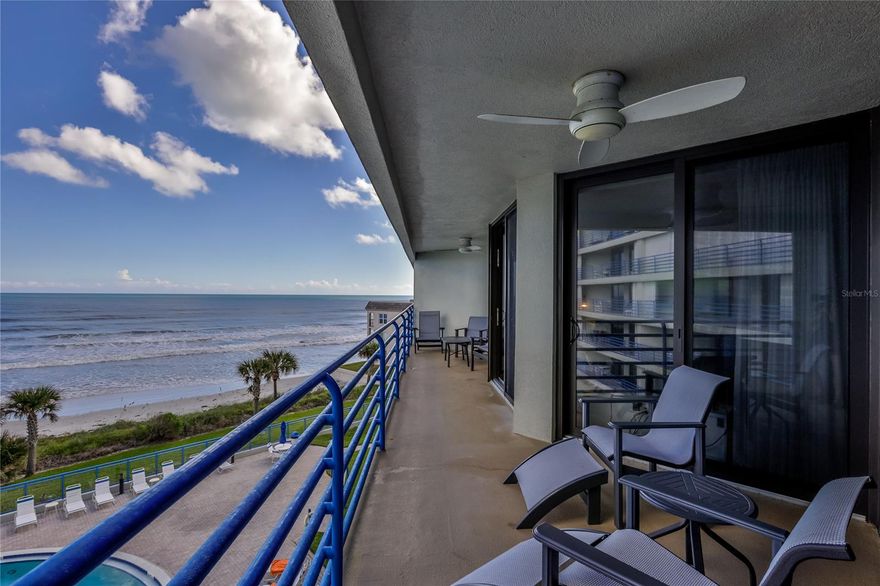 Fully renovated in 2017, this prestigious unit overlooks the breathtaking Atlantic Ocean while welcoming a thoughtfully designed floor plan. Living is easy in this impressive, generously sized 3 bedroom 2 bath condo that's been tastefully decorated and comes fully furnished. The calming ocean views captured through the living room, kitchen, and master bed make this condo the perfect home and/or getaway. Hurricane windows throughout and a brand new instant hot water heater. The only unit that is listed in Ebb Tide! so don't miss your chance to own this piece of paradise. Nestled on the no-drive section of New Smyrna Beach, Ebb Tide is a luxurious community of condominiums directly on the ocean. This pristine community offers security with its gated access, and all the amenities of a luxurious resort. Swim a lap or two in the heated pool, blow off some steam in the sauna, arrange for your party or gathering in the expansive meeting room space, or get active on the tennis courts or workout rooms. Gorgeous units come with breathtaking views of the beach, and are a convenient distance from top attractions in the area.ALL INFORMATION IS ASSUMED TO BE ACCURATE BUT NOT GUARANTEED. MEASUREMENTS ARE APPROXIMATE. ;Water: City